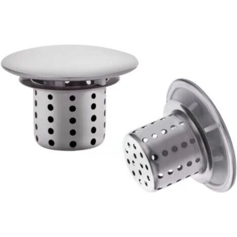 Filtro de bañera, 4 cm, filtro de ducha, 2 piezas de acero inoxidable para desagüe de lavabo, filtro de bañera.
