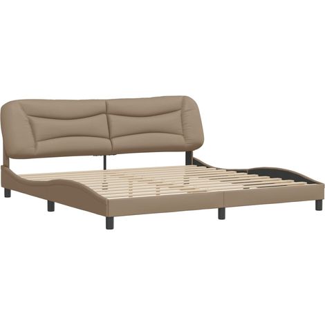 Bettgestell ohne Matratze "Hvar" Cappuccino-Braun 200x200 cm Kunstleder vidaXL (1/5)