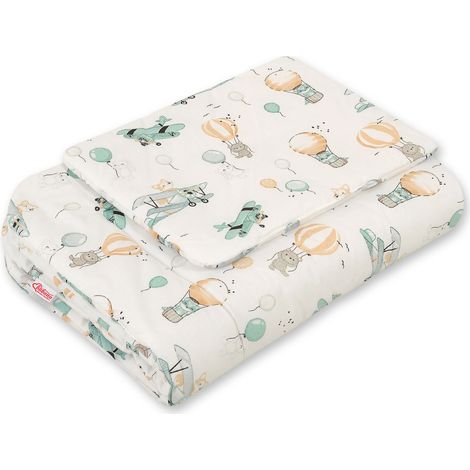 Juego de cama para bebé con relleno, 2 piezas, 75x100cm RECIÉN NACIDO - aventura en el cielo (1/3)