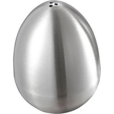 Salière en acier inoxidable en forme d'œuf - Salière et poivrière - Distributeur de condiments - Pot à épices - Recipient à sucre pour la maison et la kitchen (3 trous) (1/5)