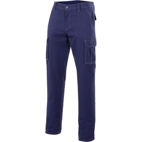 Pantalon Trabajo T52 Elastico Tergal Azul Marino Velilla