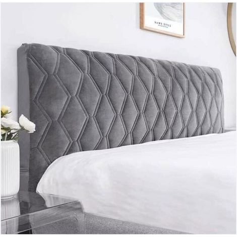 Housse Tête De Lit 140, Protecteur Housse Tête De Lit avec Côté Extensible, Housse De Tête De Lit Lavable Anti-poussière (Color : Dark Gray, Size : 140cm) (1/4)