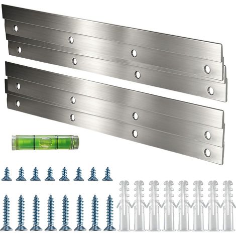 2 Paires en Alliage de Aluminium de 20 Cm Fixation Miroir Mural s’Emboîtant Mutuellement Z Forme Fixation Murale pour Objets Lourds Fixation Miroir Pour Suspendre Miroirs Panneaux des Cadres Photos (1/5)