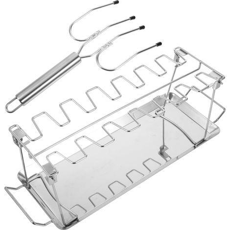 Gril d'extérieur en acier inoxydable pour churrasco avec fourchette et plateau de cuisson (1/5)