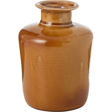 Vase Déco en Porcelaine "Nova" 20cm Moutarde (1/4)