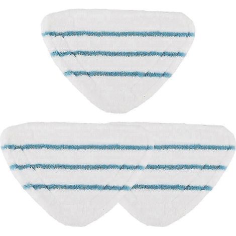 Lot de 3 lingettes de rechange en microfibre lavable pour balai vapeur triangulaire AURA, pour le nettoyage des sols (1/5)