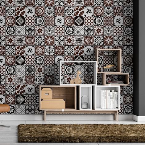 Sticker Mural Carrelage adhésif Cuisine Salle de Bain - 24 STICKERS CARRELAGES AZULEJOS ANILIANA - 24stickers15x15cm (1/5)