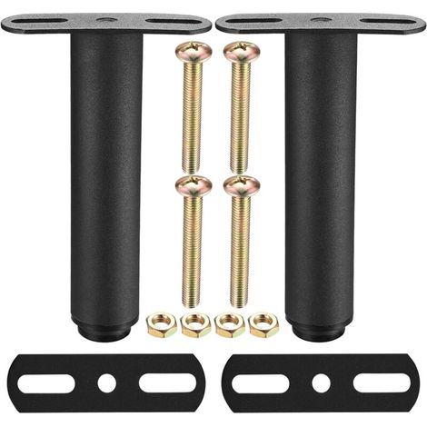2pcs Pieds de Lit Ajustables 18-33cm, Pieds de Meuble Rétractables, Pieds de Table, Pieds T-Forme en Métal, Support pour Sommier, Pieds Réglables en Hauteur pour Sofa, Lit, Armoire, Cabinet (1/4)