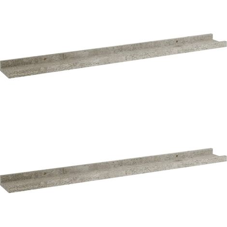 Étagères murales 2 pcs,Étagère flottante Gris béton 80x9x3 cm CFW14282 (1/5)