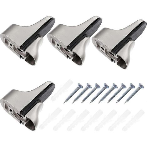 Set mit 4 robusten und verstellbaren Wandhalterungen für schwebende Glasregale (1/5)