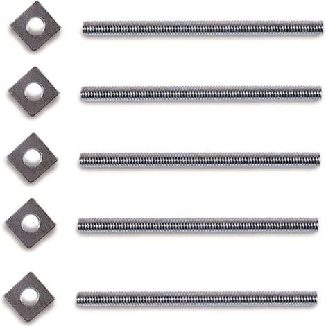 5 barre filettate M4 x 60 con dadi quadrati – Acciaio – Lunghezza 60 mm – Per assemblare mobili, tavoli, letti, sedie, armadi, scaffali (1/2)