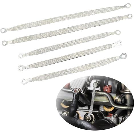 Set di 3 cinghie di messa a terra per motori di autoveicoli, 25,4 x 1,27 cm e 2 cinghie di messa a terra 33 x 1,27 cm per veicoli commerciali, kit di cinghie di messa a terra universale