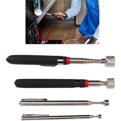 Ensemble d'outils de ramassage magnétique télescopiques en 4 pièces : levier magnétique de 6,8 kg + levier magnétique de 4,5 kg + levier magnétique de 1,6 kg + levier magnétique de 0,7 kg (1/5)