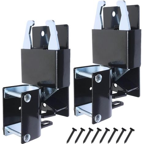 Serrure de porte de clôture de ferme bidirectionnelle lourde pour porte métallique, porte de bétail, porte de vache, porte d'écurie, matériel de porte de ranch avec vis (2pc, noir) (1/5)