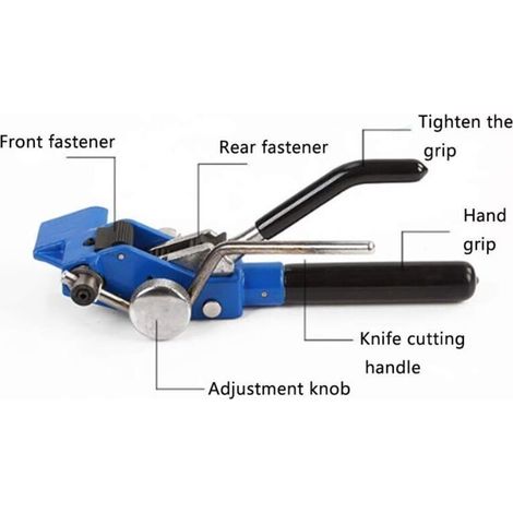 Tendeur de feuillard, Outil pour tendeur en acier inoxydable, Attaches de câble Fixation de coupe de tension, Outil de mise en bande guidé à la main (1/3)