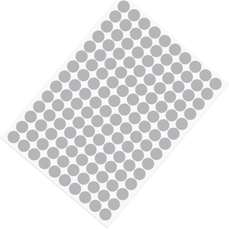 Autocollants de Couverture de Trous de Vis (12mm de Diamètre) 140 Pièces sur 1 Feuille, Capuchon d'Étanchéité en Pvc pour Étagère, Imperméable - pour Placard, Armoire, Meuble, Gris (1/4)