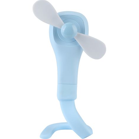 Mini ventilateur portable de poche, flexible et portable, avec port USB, pour la maison, le bureau, les voyages et l'extérieur (bleu) (1/5)