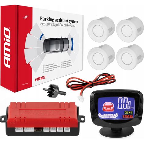 Kit sensori di parcheggio, sensori di retromarcia LED GRAF, 4 sensori bianchi (1/5)