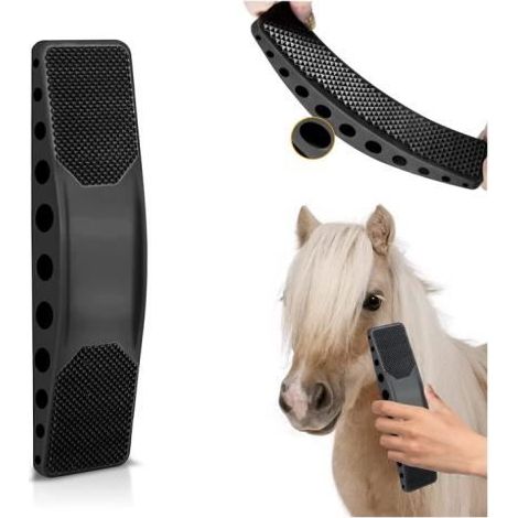 Brosse de Toilettage pour Chevaux, Brosse de Massage 6-en-1 en Crin de Cheval Peigne de Massage pour Chevaux, Pour Enlever les