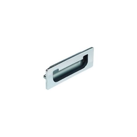 Poignée zamac avec cuvette plastique - Décor : Chromé - Encastrement : 105 x 30 mm - Entraxe : 96 mm - Largeur : 40 mm - Longueur : 110 mm - Matériau : Zamac - Profondeur : 12 mm - FOSUN