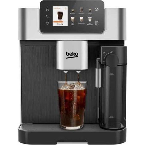 Machine a café avec broyeur - BEKO - CEG7348X - 1350 W - 250g de grains - Noir / Silver