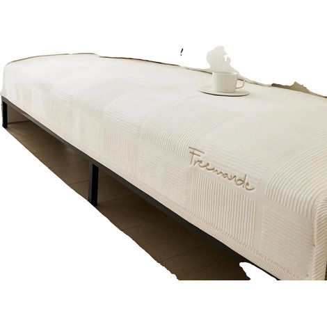 Funda de sofá de felpa, diseño premium de una sola pieza, fácil de cuidar, BLANCO-a, 90180cm (1/2)