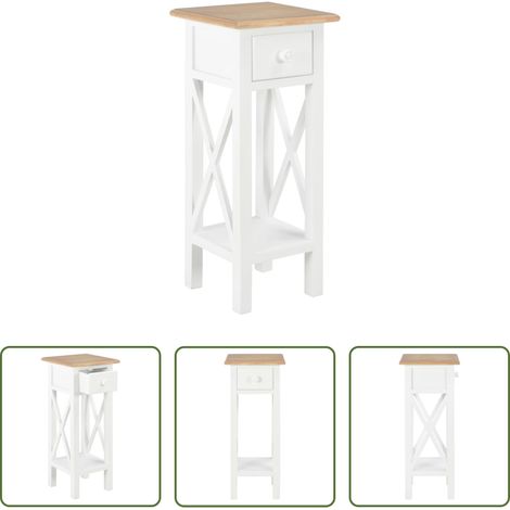 Beistelltisch Holz -  Beistelltisch Weiß 27 x 27 x 65,5 cm Holz (1/5)