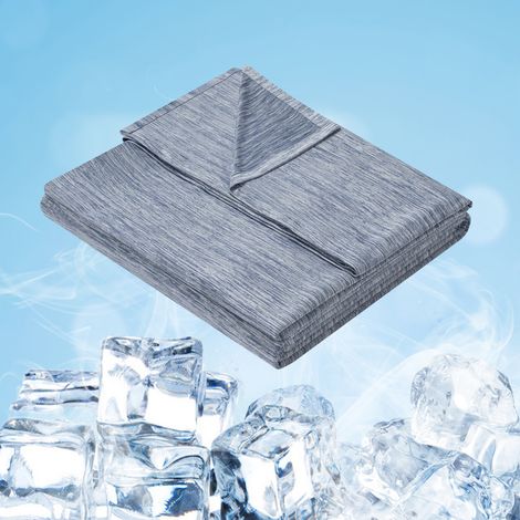WOLTU Coperta Estiva Coperta Refrigerante fibra superfine Rinfrecante in Tessuto Arc-Chill Fibre di Raffreddamento Antibatterico Antiallergenico Traspirante per Letto Divano. 220 x 240cm Blu