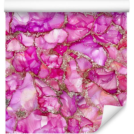 Carta da parati Ink viola, rosa cipria, rosa e lavanda 50x1000 cm (1/5)