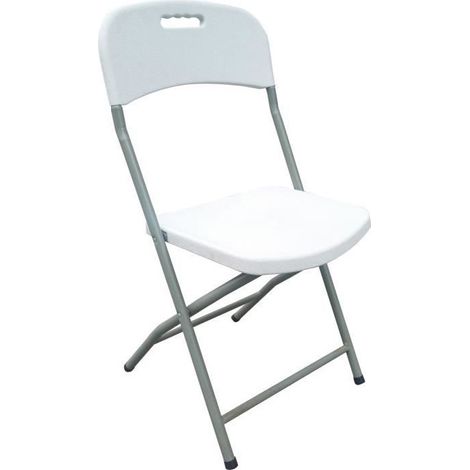 2er-Set Klappstühle - TERRANOVA - 48x44,5xH86 cm - Stahlgestell und Sitz aus Polyethylen PEHD - Weiß (1/3)