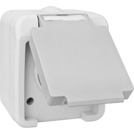 Peranova 102435 Interruttore per ambienti umidi Presa schuko Pera Grigio chiaro, Grigio scuro 1 pz. (1/2)