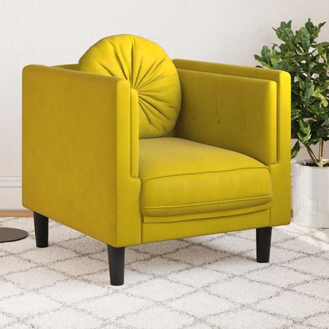 Sessel mit Kissen Gelb Samt vidaXL (1/5)