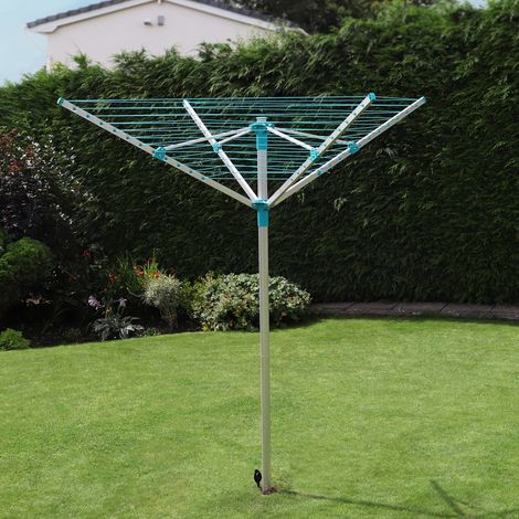 Four-Arm Aluminium Rotary Airer, 40m, Grey (1/4)