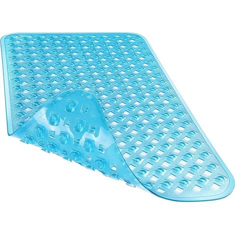 Badematte, extra lange Badematte für Badewanne 88 x 40 cm, rutschfest mit Abflusslöchern und Saugnäpfen