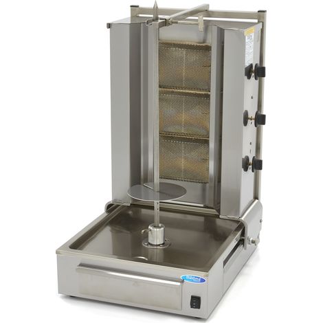 Broche à kebab - 3 brûleurs - 40 kg de viande - Gaz - Maxima