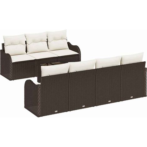 Maison Exclusive - Gartensofa-set Braun 55 x 55 x 37 cm Poly-Ratt