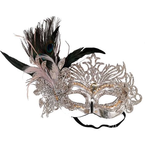 Maschera plastica argento cm 30 (1/3)