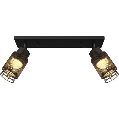 LED Deckenstrahler 2-flammig Deckenleuchte Schwarz Spots verstellbar B 58,5 cm (1/5)