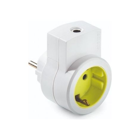 Adaptador 1 toma 2p+t schuko y salida de cable 16a 250 v blanco, blister