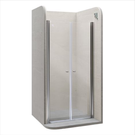 Moments of Glass Mampara de ducha LIMA 72-76 cm altura: 180 cm con puerta doble abatible 6mm Vidrio transparente de seguridad - DTC (1/5)