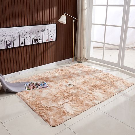 Tapis de sol rectangulaire ultra doux, style tie-dye, dégradé de couleurs, idéal pour le salon, la chambre, le balcon ou le couloir. (1/5)