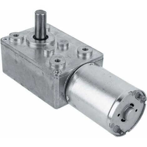 - Moteur Électrique de Réduction Réversible à Couple Élevé Boîte de Vitesses Motoréducteur à Engrenage à Vis sans Fin 12V 150RPM Argent (1/5)