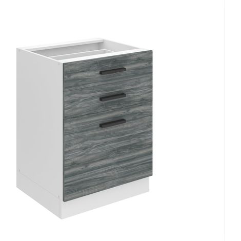 BELINI Meuble Cuisine Bas sans Plan de Travail SDSZ I Meubles de Cuisine - Taille: 51,6 x 60 x 82 cm I Petit Meuble Cuisine - 2 Tiroirs, 1 Porte I Couleur : chêne Glamour (1/5)