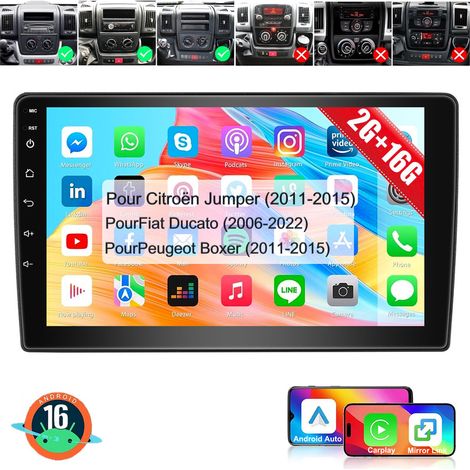 Autoradio Android 16 pouces pour Fiat Ducato 2006-2023 avec CarPlay, navigation GPS et RDS - 2+16G (1/5)