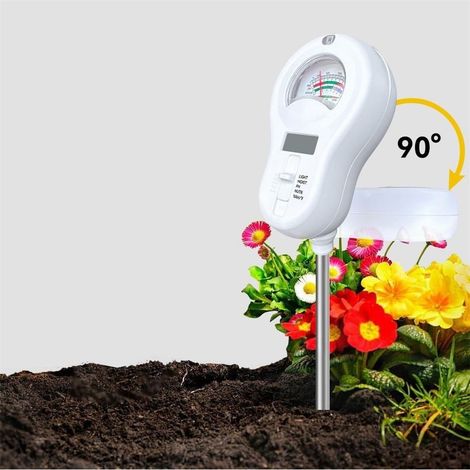Outil de mesure du sol 6-en-1: lumière – humidité – pH – fertilité (1/5)