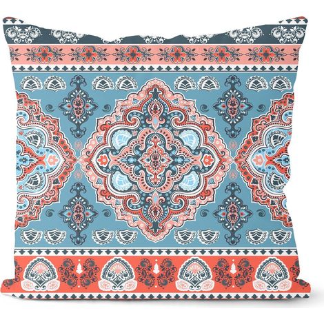 Housse De Coussin - Coton Et Lin - 45 x 45 cm - Motif Décoratif Unilatéral - Fermeture Éclair Cachée - 1 Pièce (1/5)