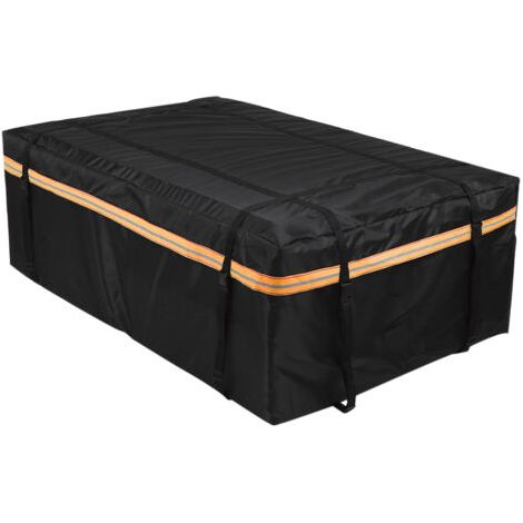 QORVA- Sac de transport de toit de voiture avec bande réfléchissante de nuit, Cube de rangement de bagages universel pour voyage Camping