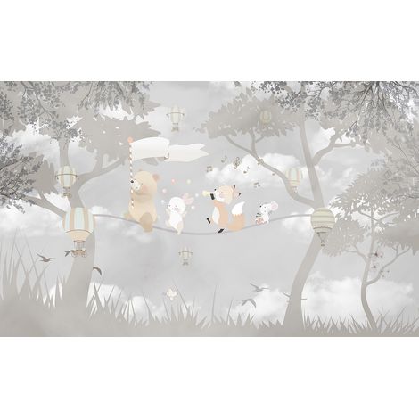Papier peint panoramique Enfants - Animaux - 195 cm x 119 cm (1/2)