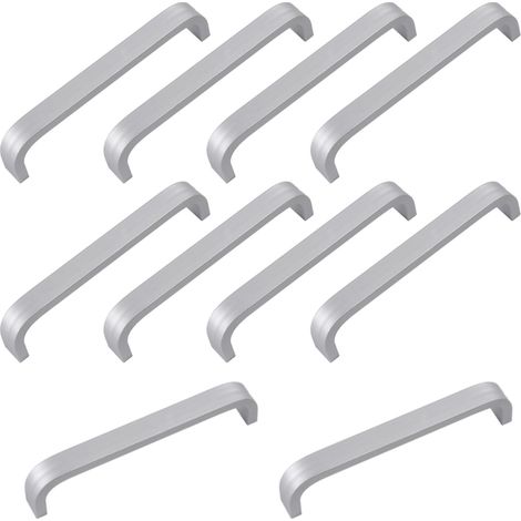 Poignée De Meuble - Aluminium - 100 mm - Pour Cuisine Armoire Placard Tiroir - Lot De 10 (1/5)