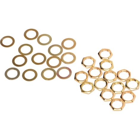 G3/8-Zoll-Innengewindemuttern, Metallscheibe, Instrumentenbuchsen-Befestigungsset für E-Gitarre, Bass, Gold (1/5)